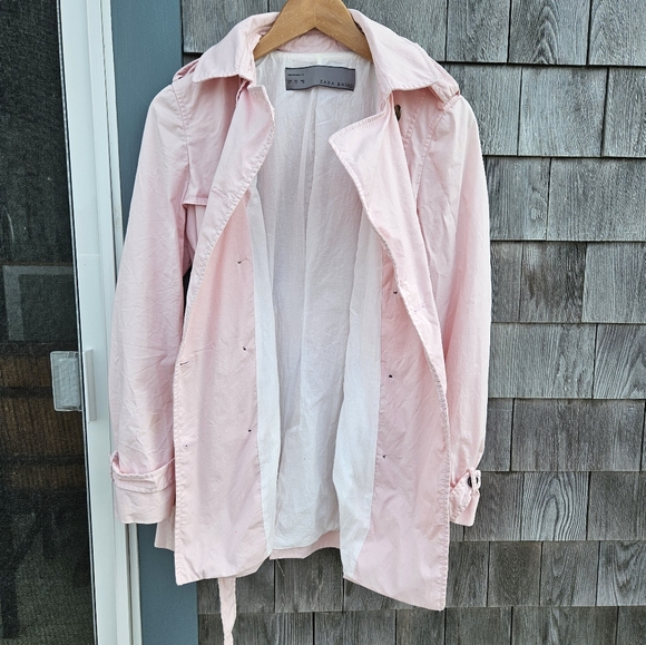 Zara Rose Pink Trench Coat - size medium - Picture 11 of 11